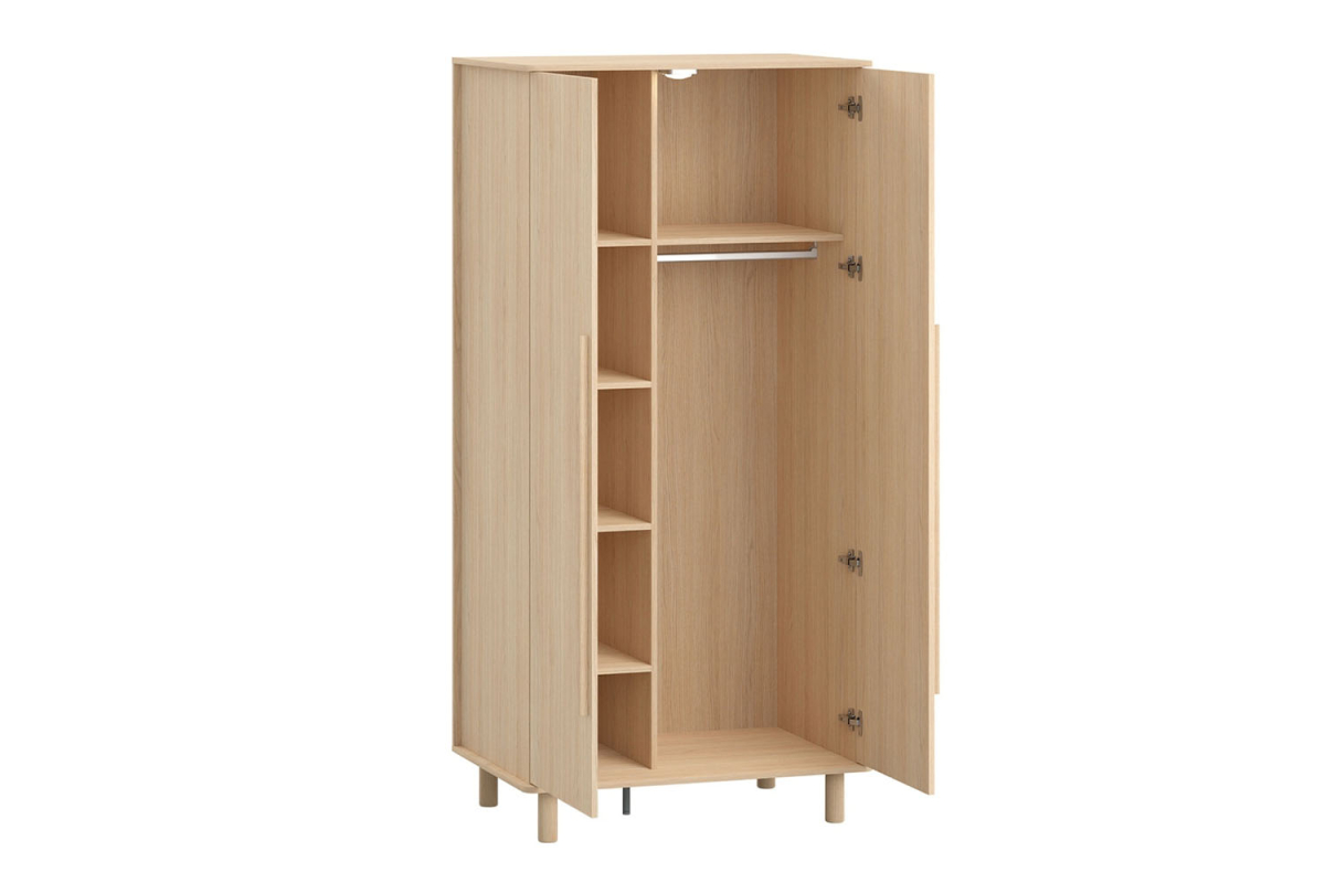 Armoire 2 portes en bois Naya - Chêne clair | Maison Aveni