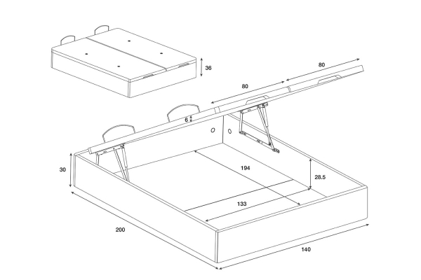 Lit coffre matelassé en tissu Jade – Finition haut de gamme