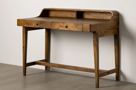 Bureau secrétaire en manguier massif 122 cm | Maison Aveni