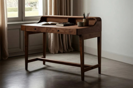 Bureau secrétaire en manguier massif 122 cm | Maison Aveni