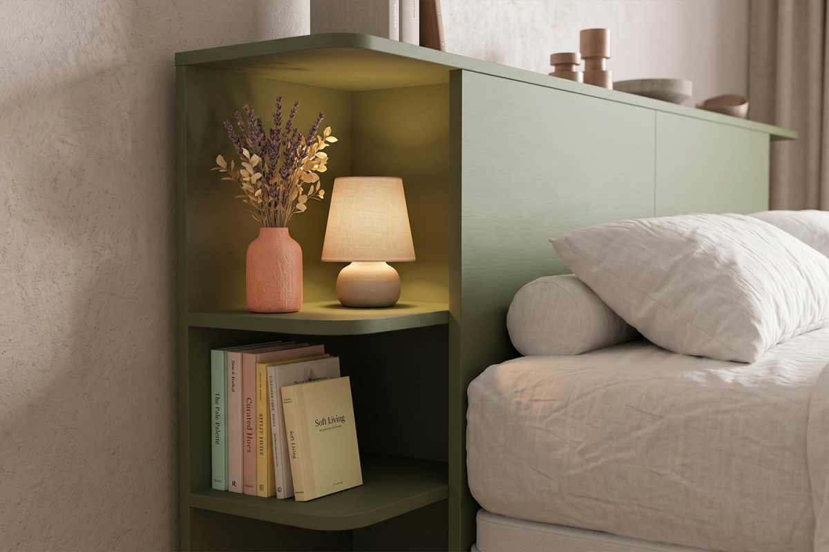Lit coffre 160x200 blanc avec tête de lit Milla | 100% français