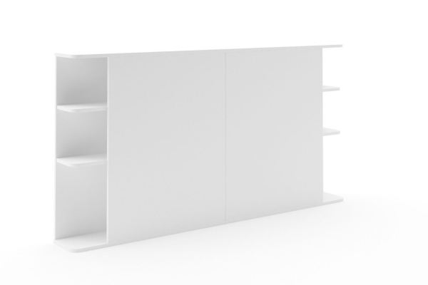 Lit coffre 160x200 blanc avec tête de lit Milla | 100% français