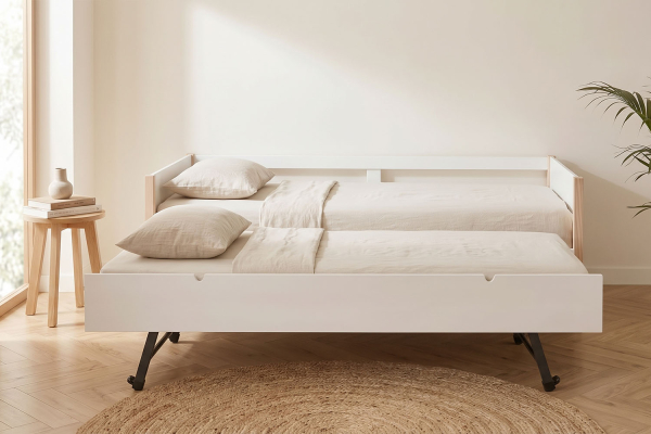Lit gigogne banquette en bois Soréa 90x190 | Maison Aveni