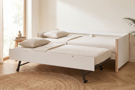 Lit gigogne banquette en bois Soréa 90x190 | Maison Aveni