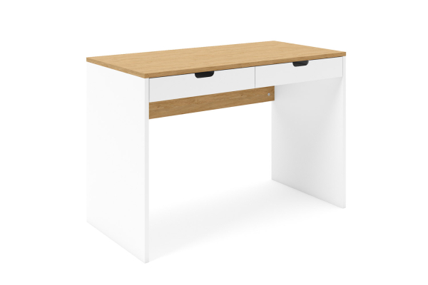 Scrivania a 2 cassetti Sofia | 100% francese, rovere e bianco o ardesia