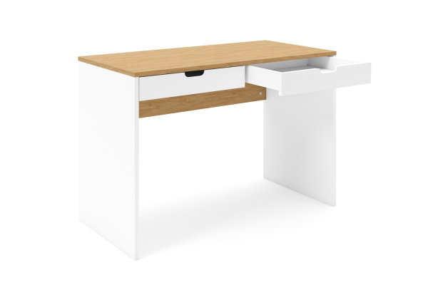 Sofia desk with 2 drawers | 100% made in France, white or slate & oak