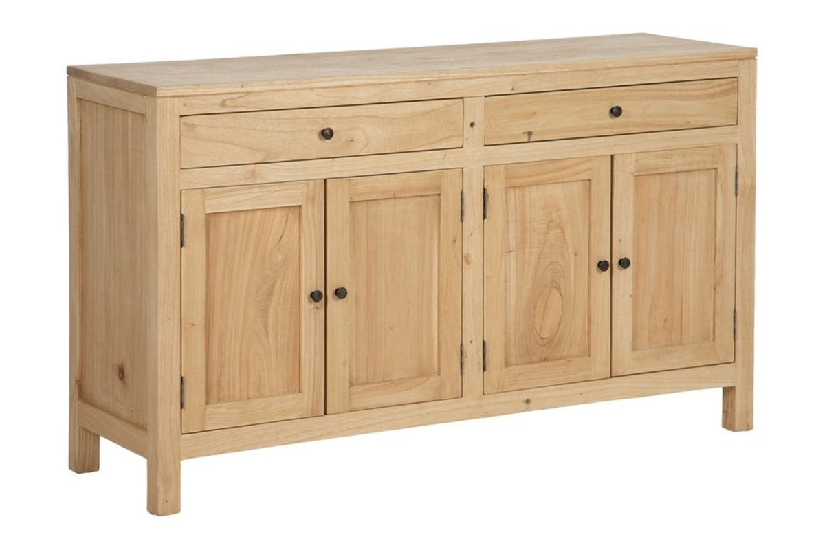 Dressoir Lior 140 cm – De charme van mindihout, met opbergruimte