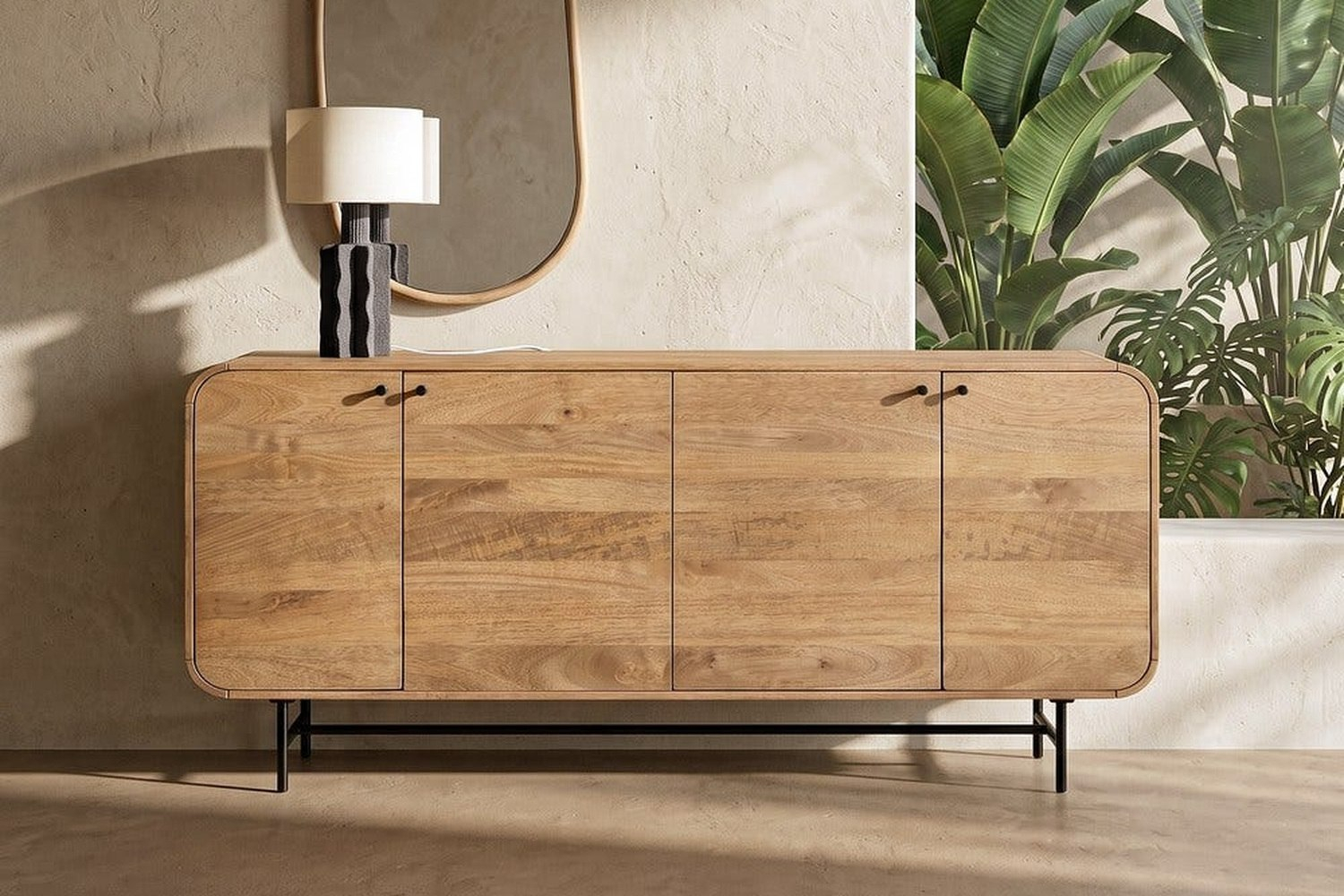 Buffet en manguier 170 cm Aube – Élégance et rangement