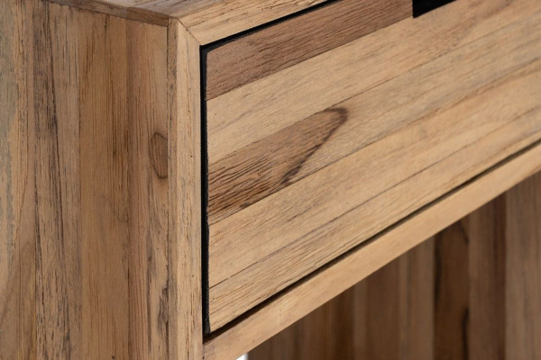Alvar recycled teak nightstand – Natural character