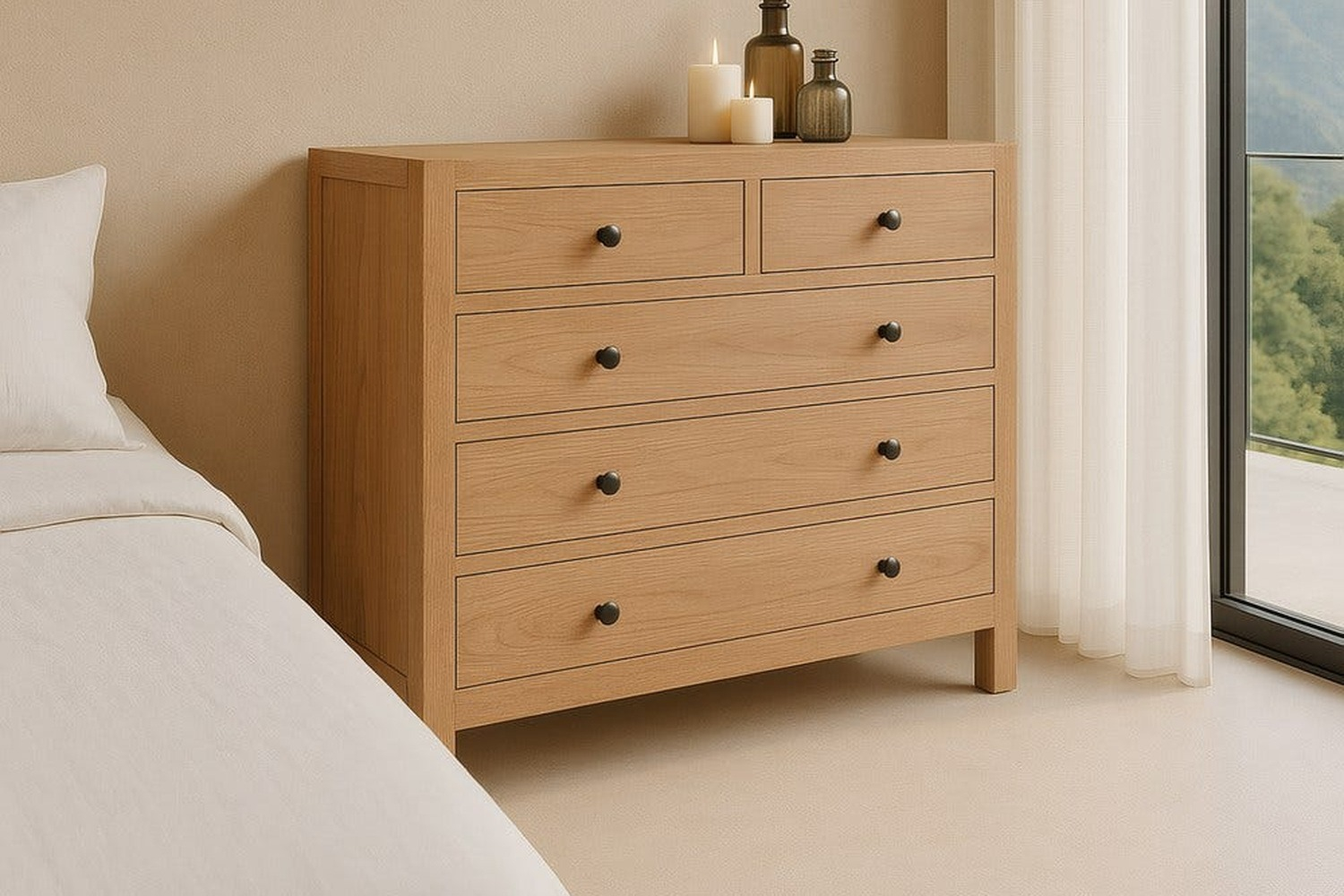 Commode en mindi massif Lior – Le charme du vrai bois