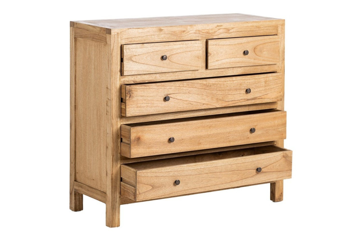 Cómoda de madera maciza de mindi Lior – El encanto de la madera auténtica