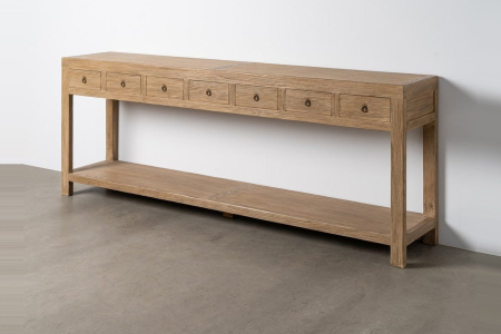 Console en orme recyclé Lior – Le charme du grand format
