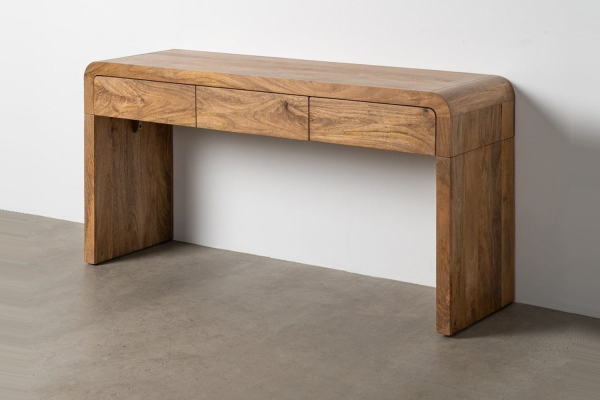 Luan Console Table – Three Drawers and a Soft Silhouette