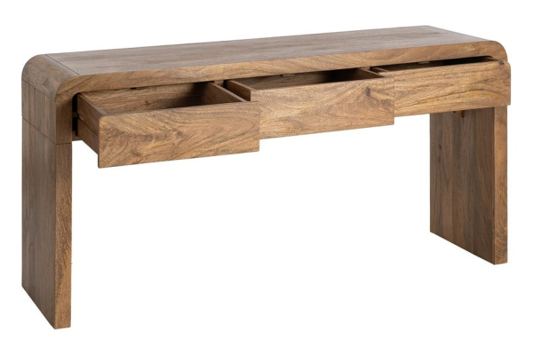 Luan Console Table – Three Drawers and a Soft Silhouette