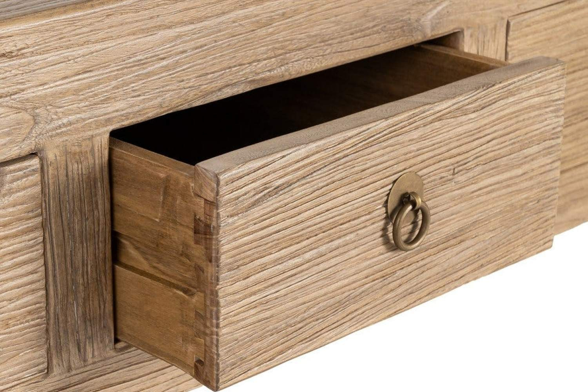 Sidetable van gerecycled iepenhout Lior – De charme van een royaal formaat