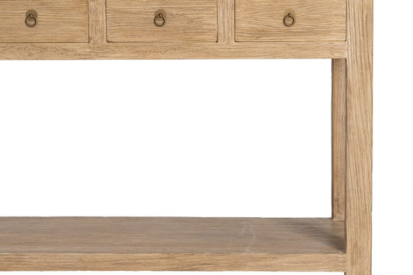 Consola de madera de olmo reciclada Lior – El encanto del gran formato