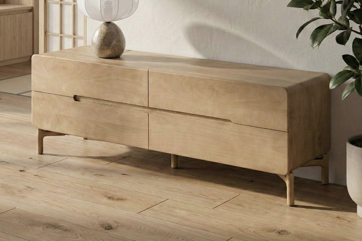 Meuble TV 160 cm Arven – Un salon net et chaleureux