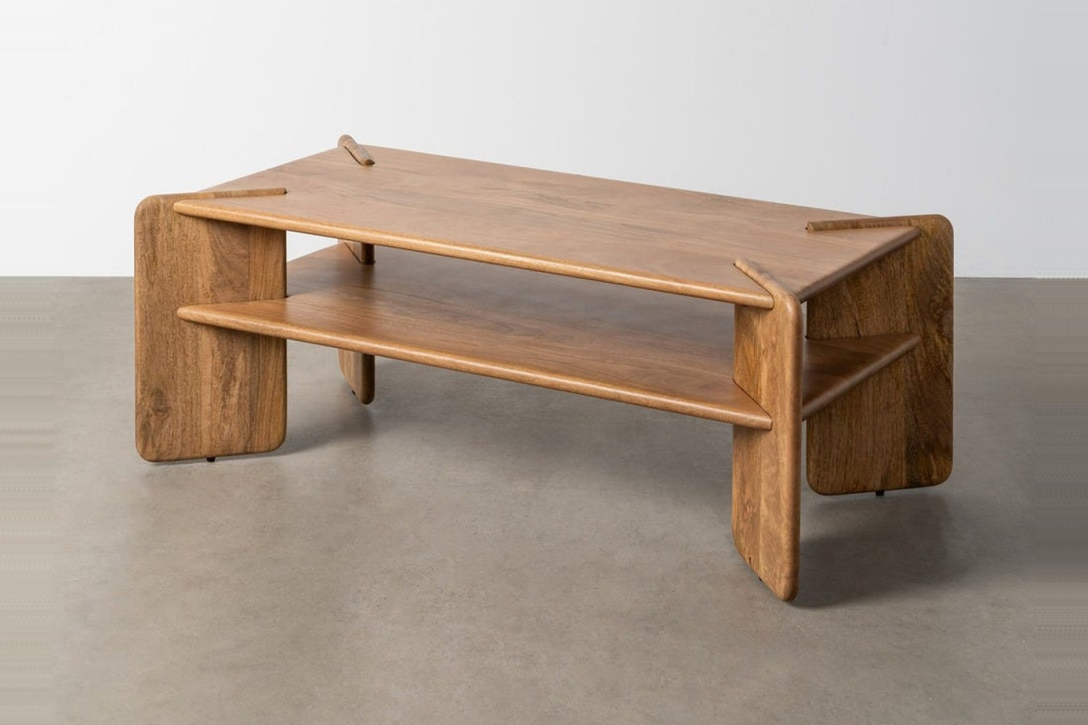 Orval 121 cm coffee table – Storage with soft lines