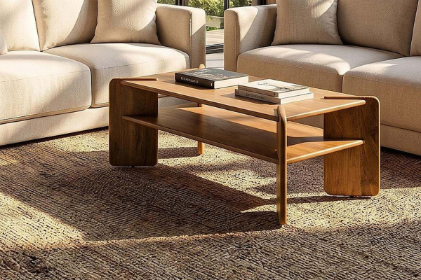 Couchtisch Orval, 121 cm – Stauraum mit sanften Linien