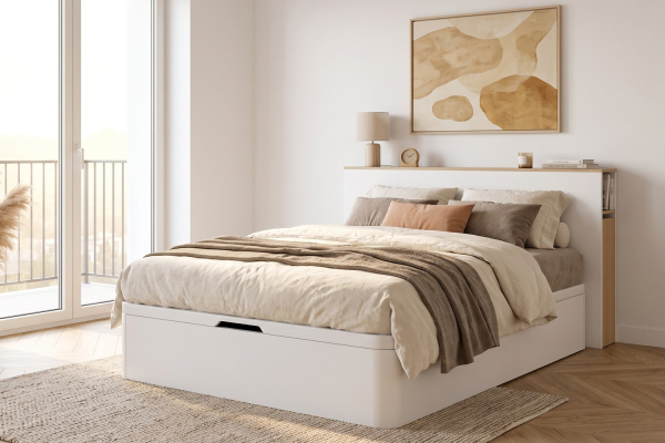 Opbergbed Oslo met hoofdbord Sato | Maison Aveni