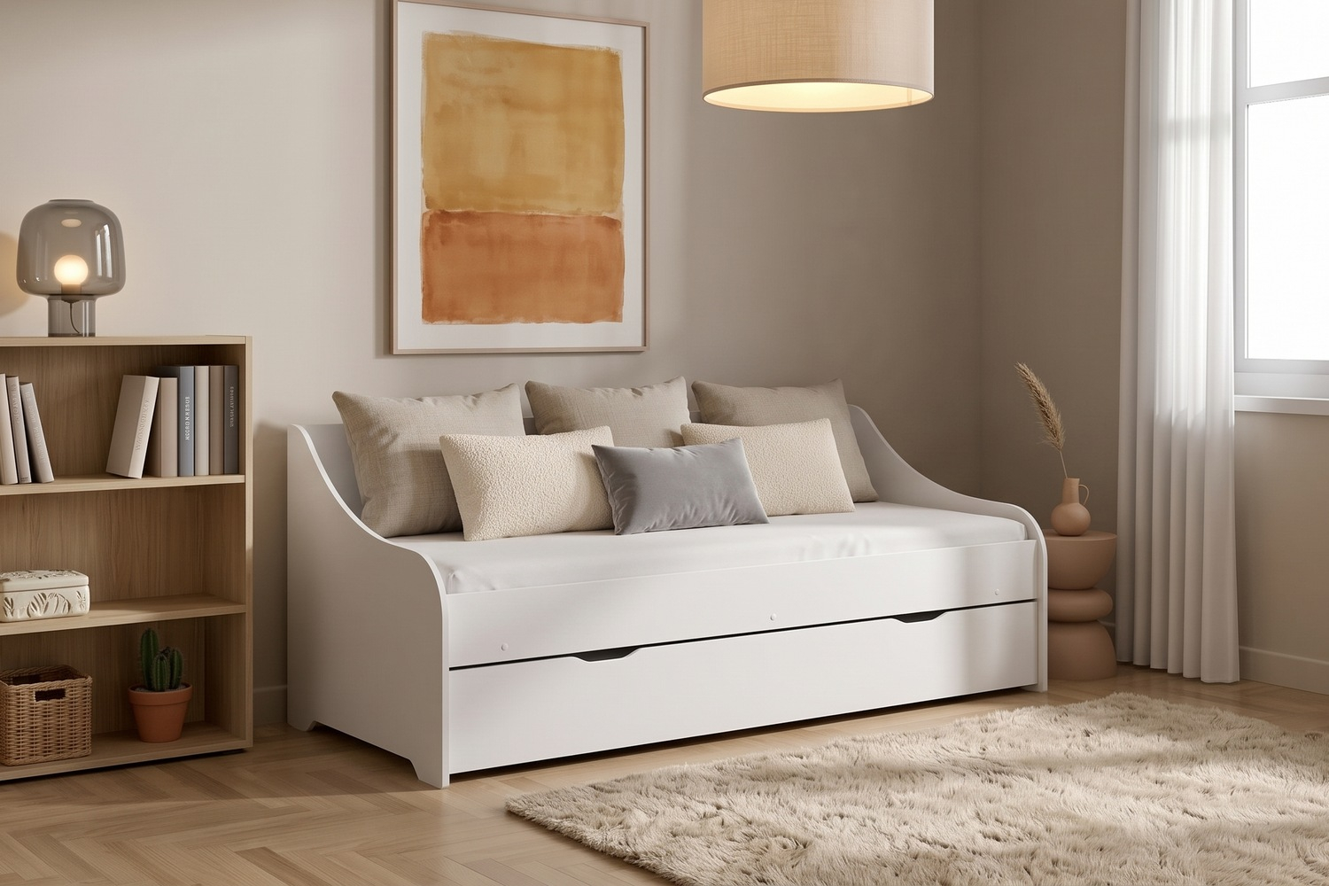 Ausziehbett mit Sofafunktion Anouk 80x200 | Holz & französische Fertigung