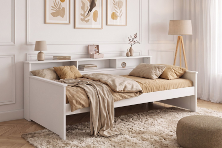 Milo 90x200 wooden daybed with storage – Practical design