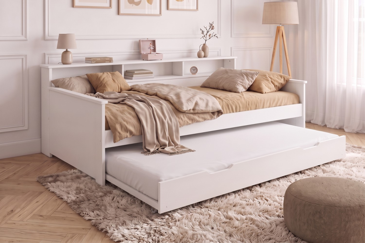 Cama diván de madera con almacenaje Milo 90x200 – Diseño práctico