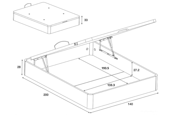 Ensemble lit coffre Nina et matelas Bambou | Maison Aveni