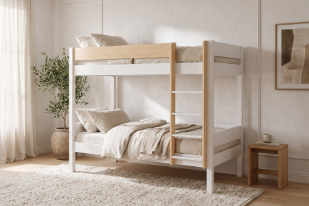 Nina 90 x 190 bunk bed | Solid pine & made in France