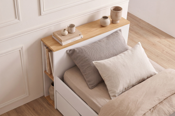 Cama nido Sofia con cabecero con almacenaje | Maison Aveni