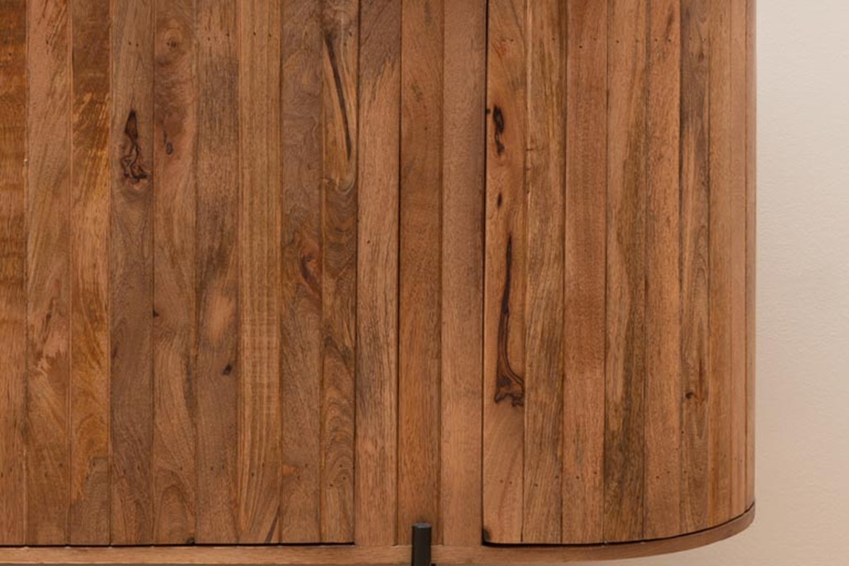 Elwinor 170 cm 4-door solid mango wood and iron sideboard