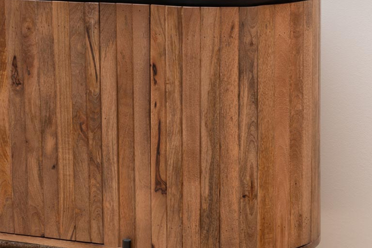 Elwinor 170 cm 4-door solid mango wood and iron sideboard