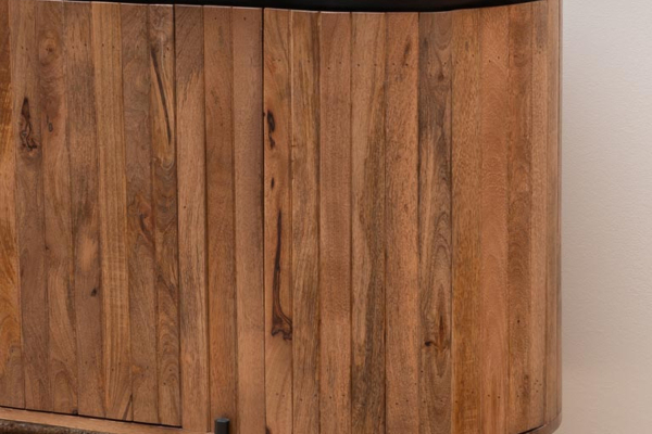Elwinor 170 cm 4-door solid mango wood and iron sideboard