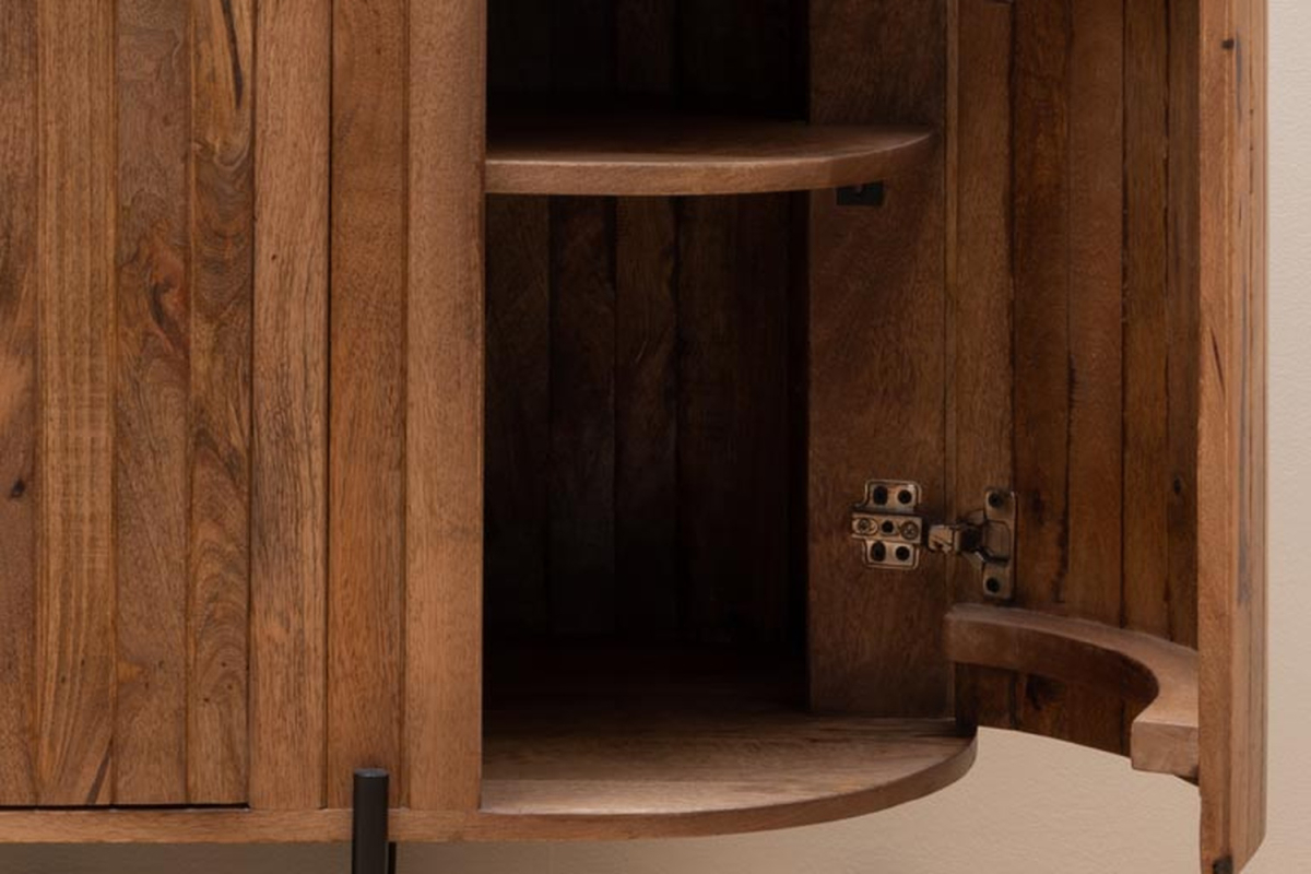 Elwinor 170 cm 4-door solid mango wood and iron sideboard