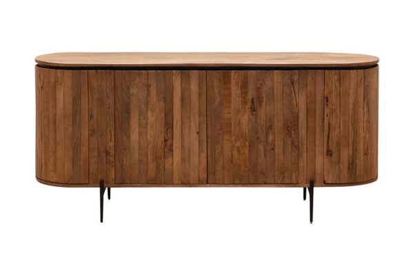 Elwinor 170 cm 4-door solid mango wood and iron sideboard