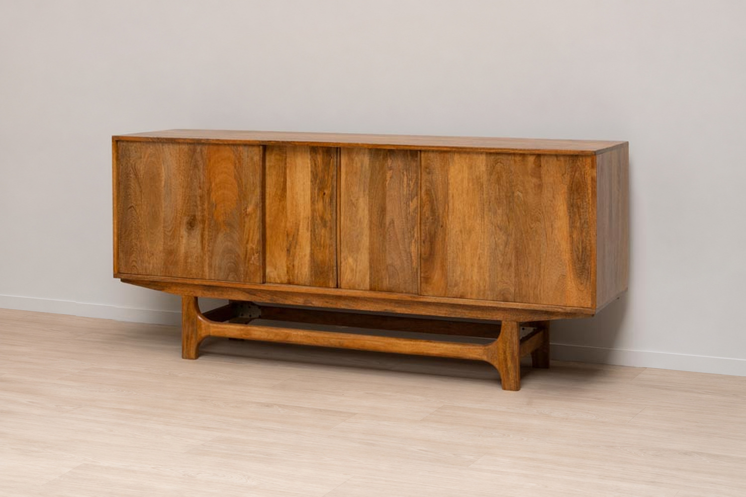 Noran mango wood sideboard, 180 cm, 2 interior drawers