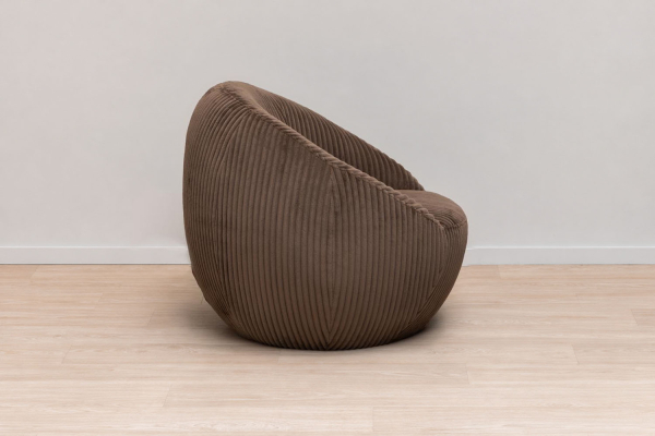 Olyra 80 cm rounded fabric armchair, Brown or Cream