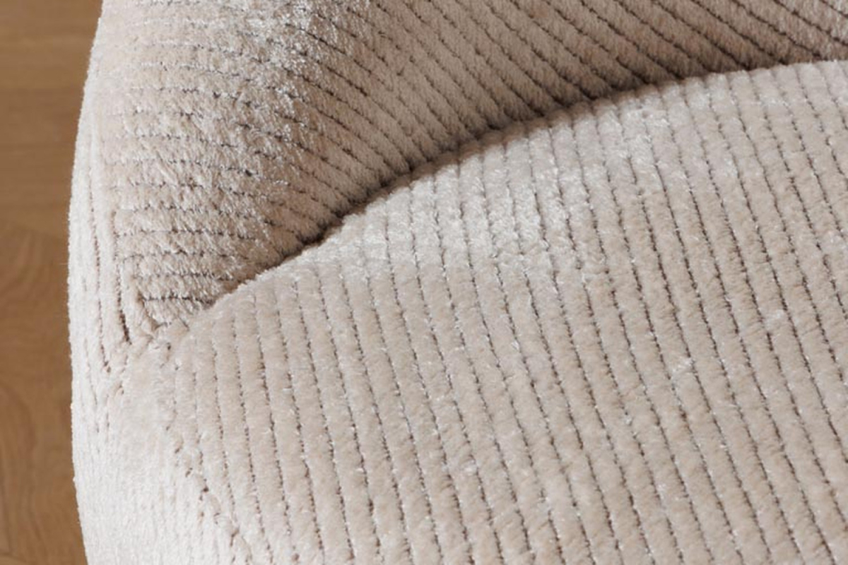 Olyra 80 cm rounded fabric armchair, Brown or Cream