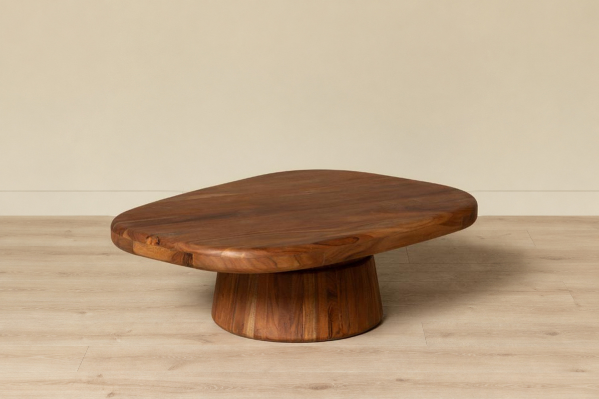 Mesa de centro Edris en madera maciza de acacia de 120 cm