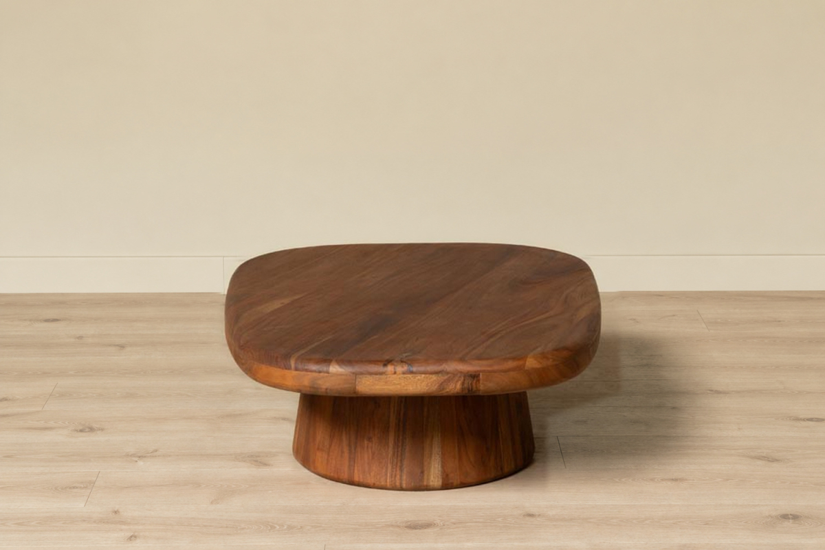 Mesa de centro Edris en madera maciza de acacia de 120 cm