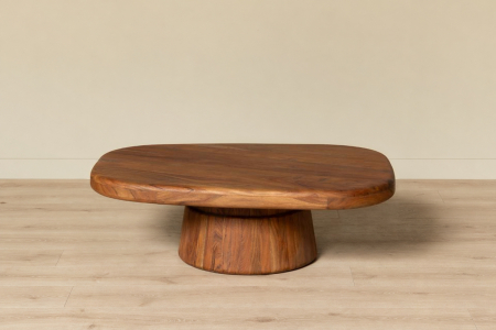 Edris solid acacia wood coffee table, 120 cm