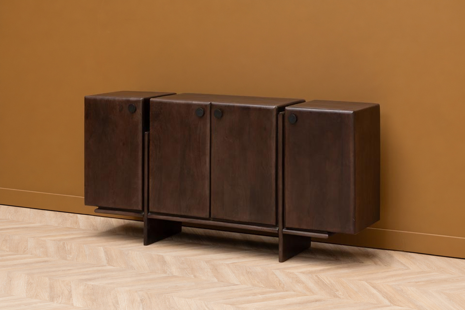 Buffet Olven 4 portes en manguier massif 160 cm