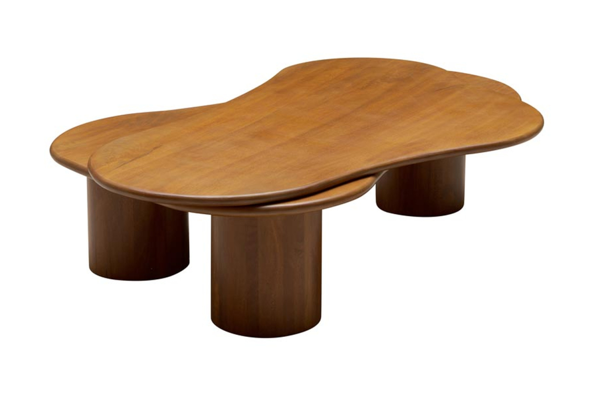 Mesa de centro Orena de madera maciza de mango de 145 cm