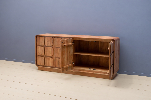 Dressoir Inoa met 4 deuren van massief acaciahout 180 cm