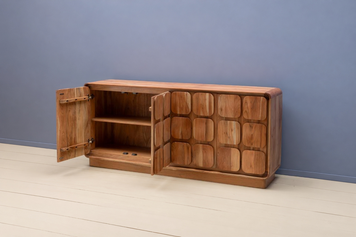 Inoa 4-door solid acacia wood sideboard, 180 cm