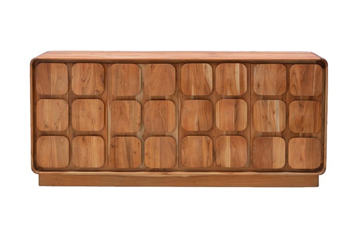 Inoa 4-door solid acacia wood sideboard, 180 cm