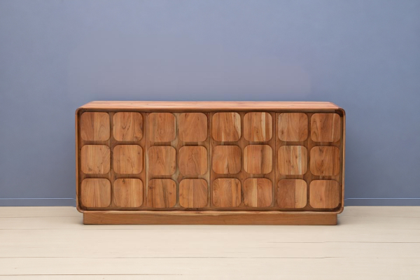 Sideboard Inoa mit 4 Türen aus massivem Akazienholz 180 cm