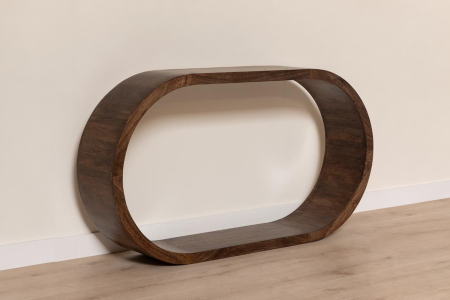 Ivora 150 cm solid mango wood console table, 30 cm deep