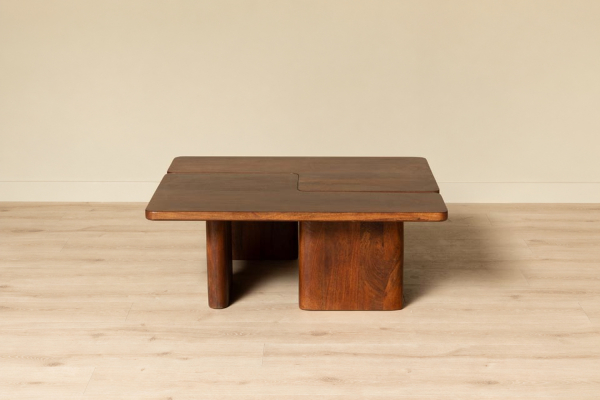 2 Noréa solid mango wood coffee tables, 110 cm