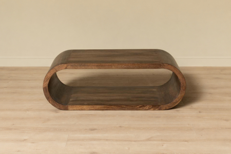 Mesa de centro Ivora en madera maciza de mango de 130 cm